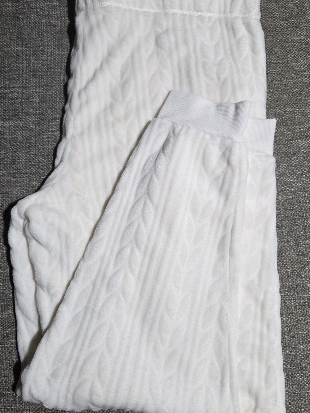 White Cable Knit Pajama Pants/ Joggers